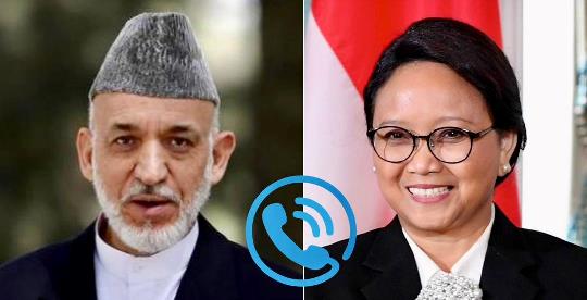 Hamid Karzai, Indonesian foreign minister talk on telephone 