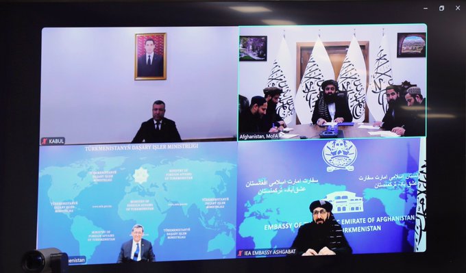 Muttaqi holds video talks with Turkmen foreign minister