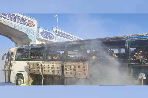 Passenger bus catches fire in Herat