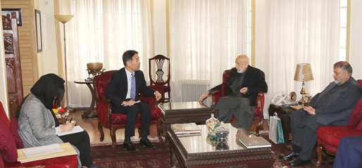 Hamid Karzai meets Japanese ambasasdor