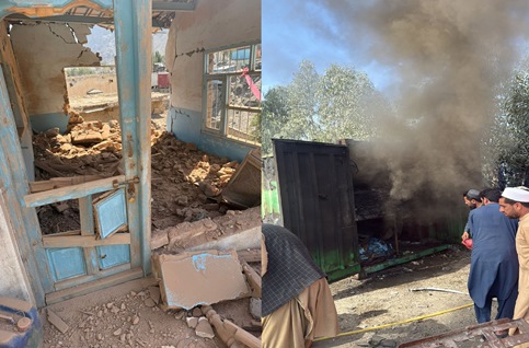 Fire erupts in two markets at Torkham after shelling by Pakistani security forces